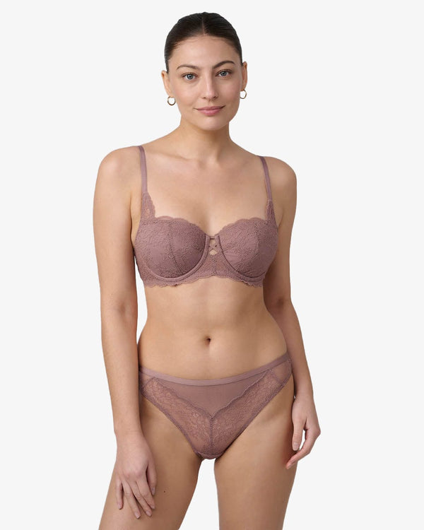 חזייה מרופדת במפתח עגול מתחרה - MAUVE – תמונה 4