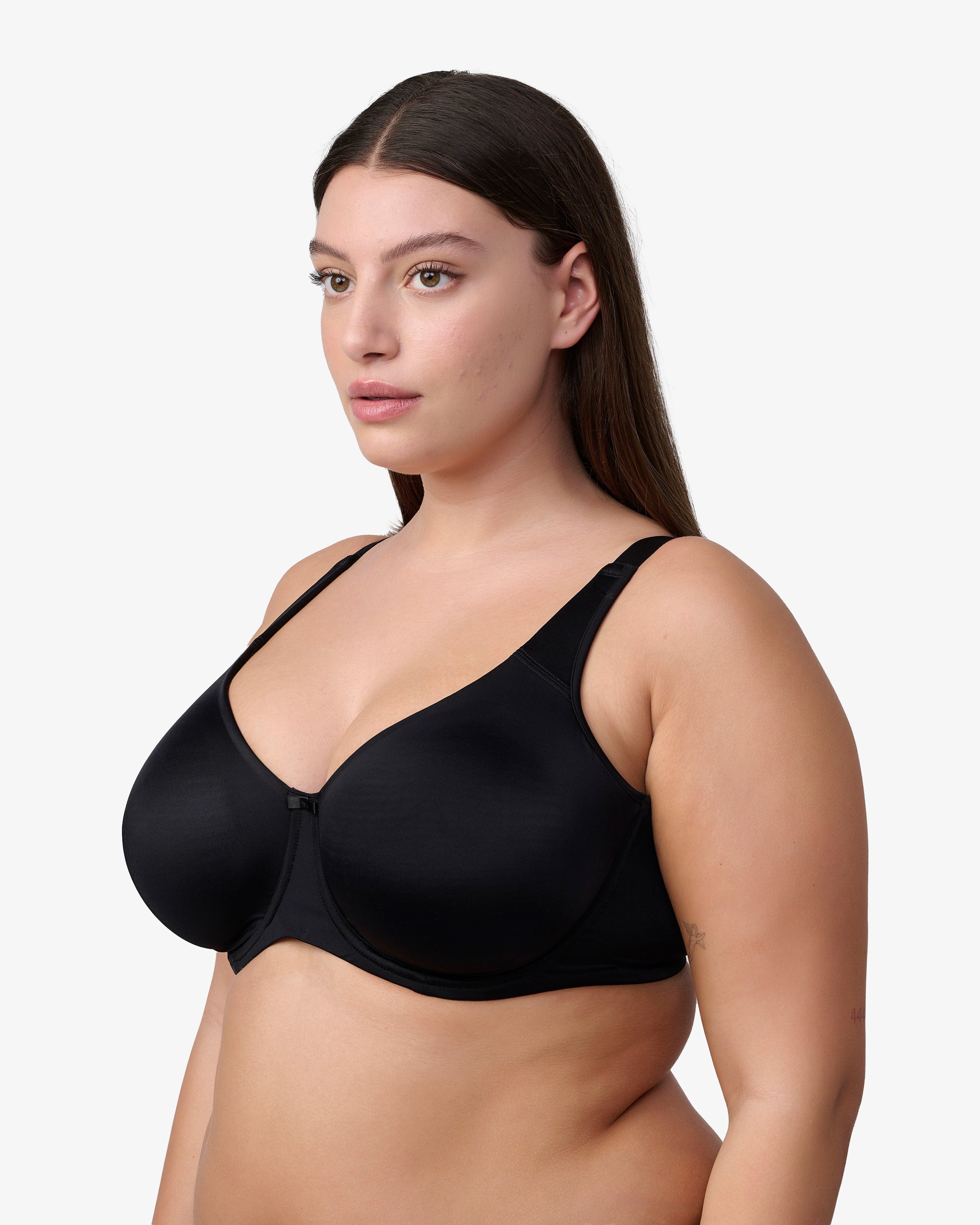 חזיית מינימייזר בגזרה סגורה מבד מיקרופייבר - BLACK – תמונה 2