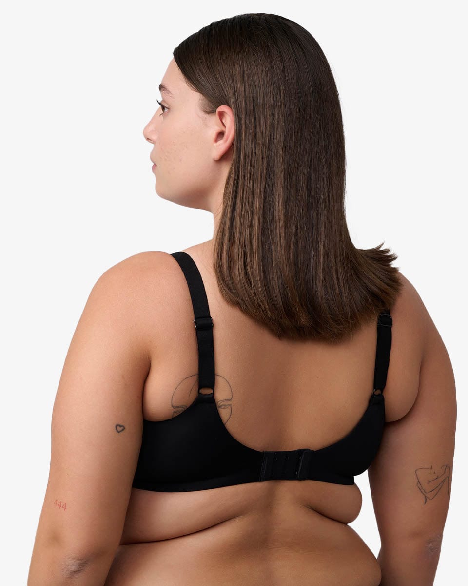 חזיית מינימייזר בגזרה סגורה מבד מיקרופייבר - BLACK – תמונה 3