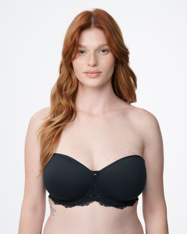 חזיית סטרפלס ספייסר עם ברזלים - BLACK – תמונה 1