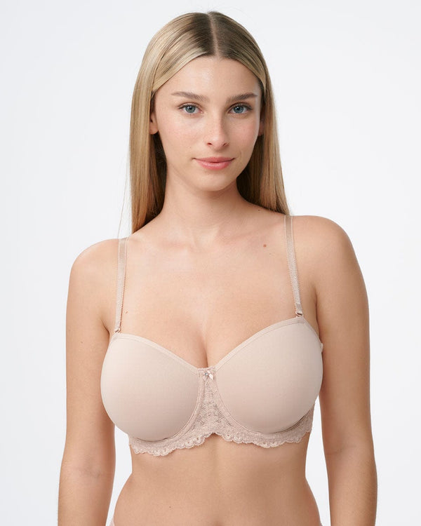 חזיית סטרפלס עם כוס ספייסר - NUDE – תמונה 1