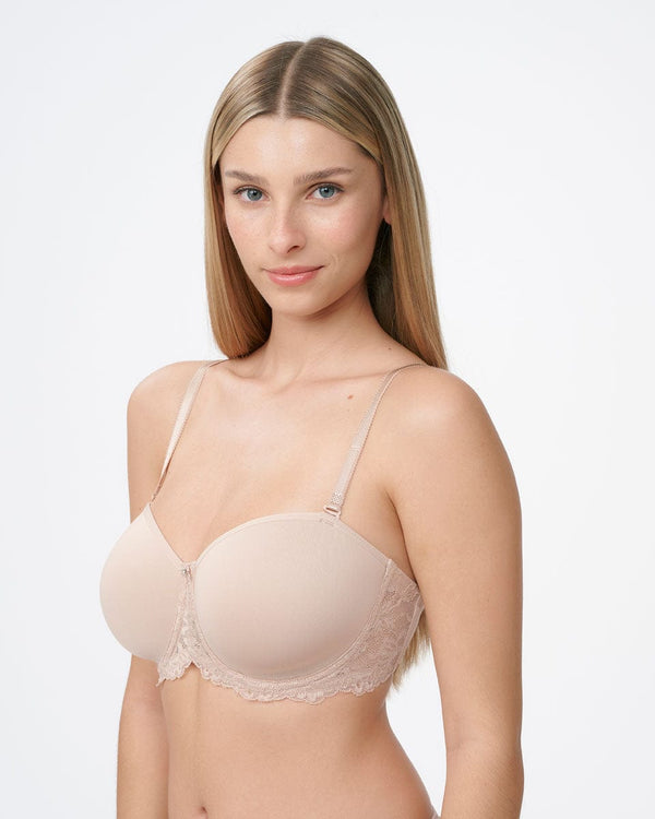 חזיית סטרפלס עם כוס ספייסר - NUDE – תמונה 2