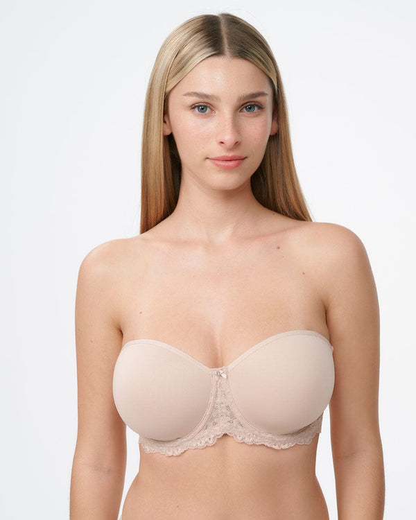 חזיית סטרפלס עם כוס ספייסר - NUDE – תמונה 4