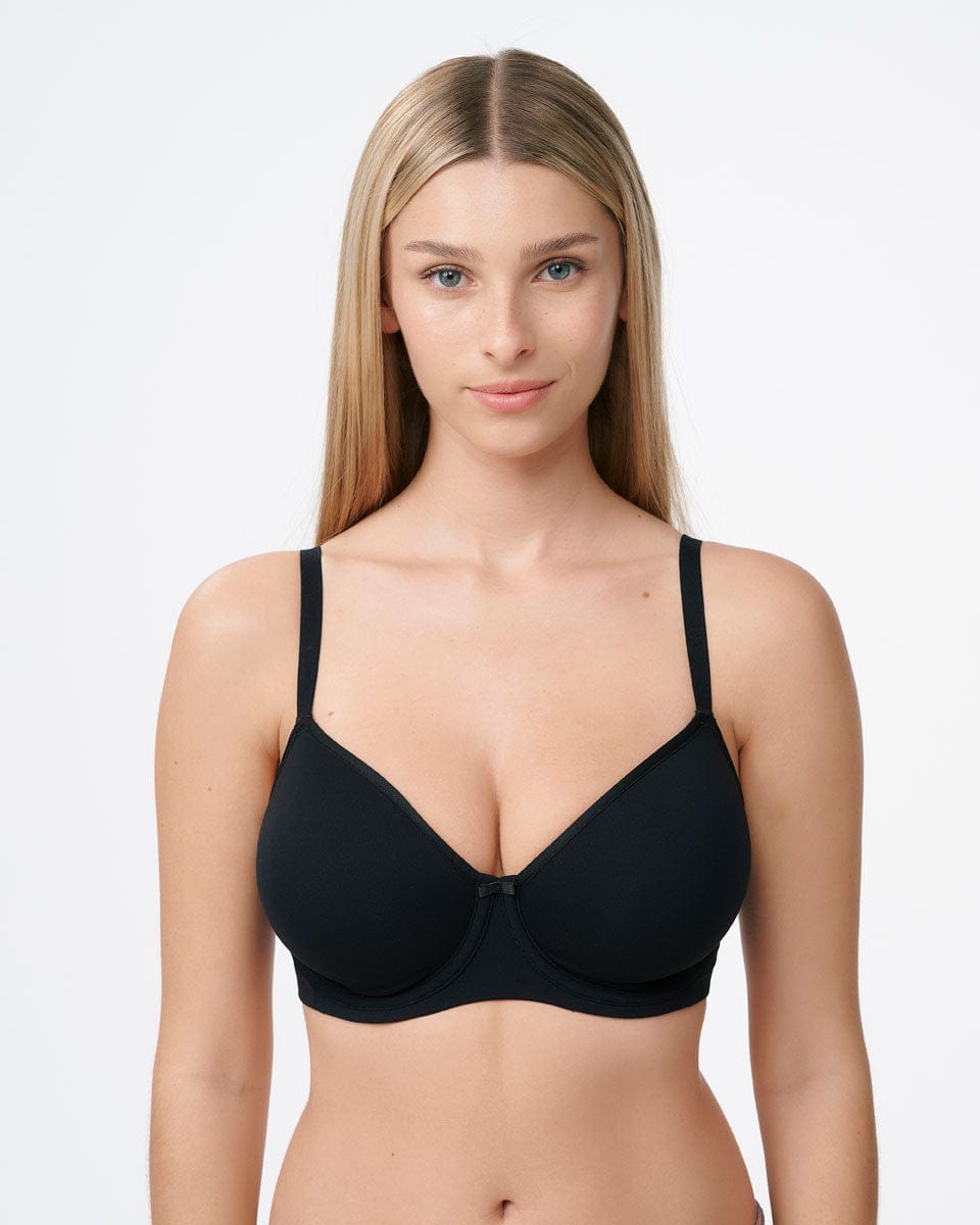 חזיית ללא ריפוד עם ברזלים עד למידות גדולות - BLACK – תמונה 1