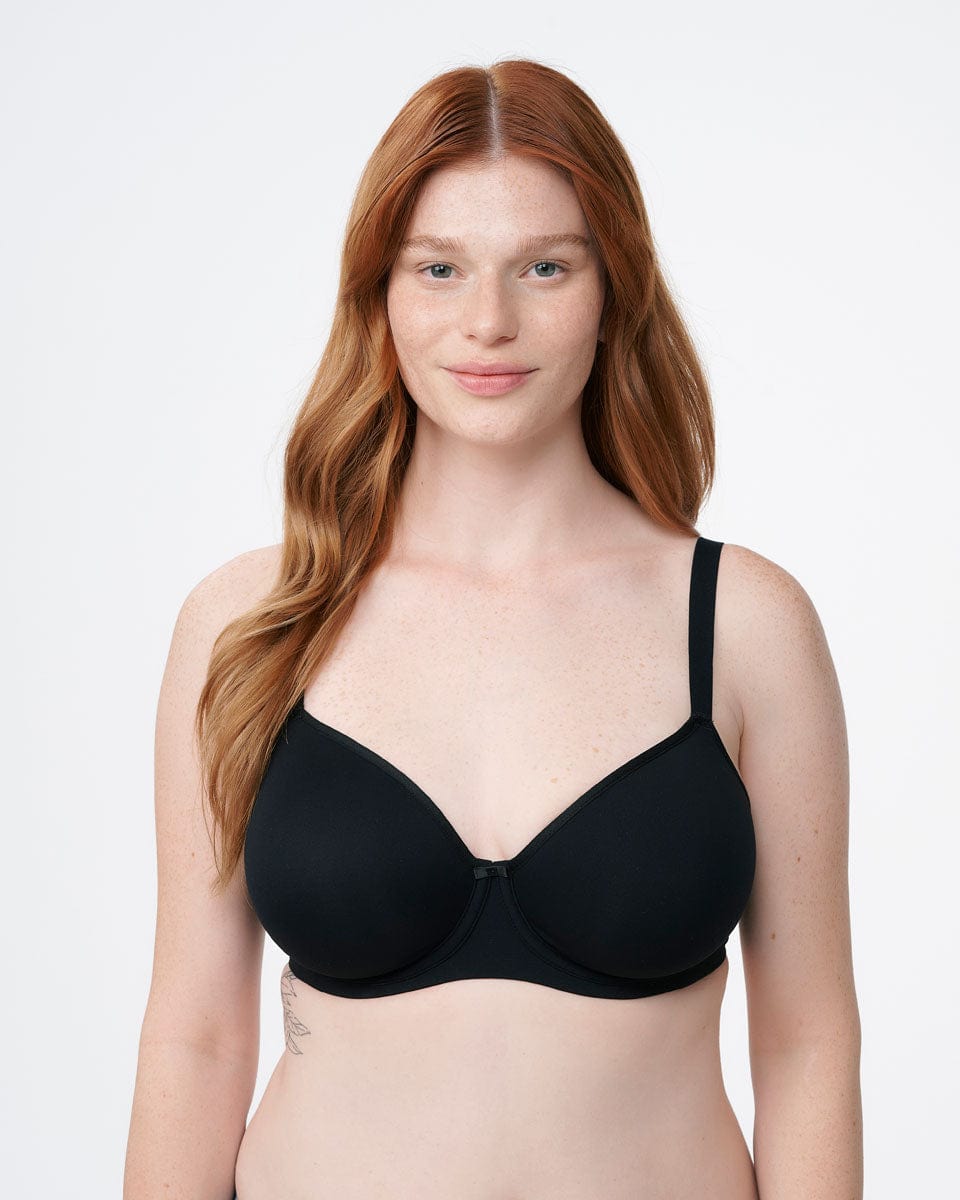 חזיית ללא ריפוד עם ברזלים עד למידות גדולות - BLACK – תמונה 4