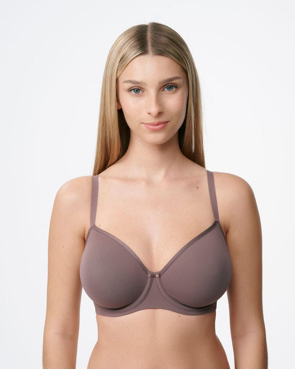 חזיית ללא ריפוד עם ברזלים עד למידות גדולות - MAUVE – תמונה 4