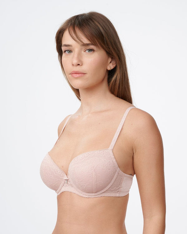 חזיית פוש אפ מרופדת עם ברזלים מתחרת פרחים  רומנטית ועדינה - POWDER – תמונה 2