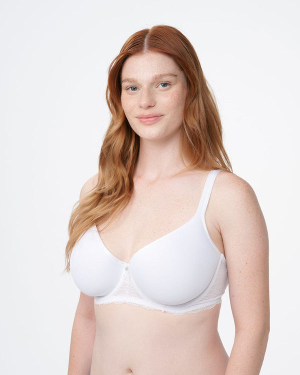 חזיית ספייסר  עם ברזלים בשילוב תחרה - WHITE – תמונה 2