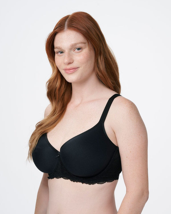 חזיית ספייסר  עם ברזלים בשילוב תחרה - BLACK – תמונה 2