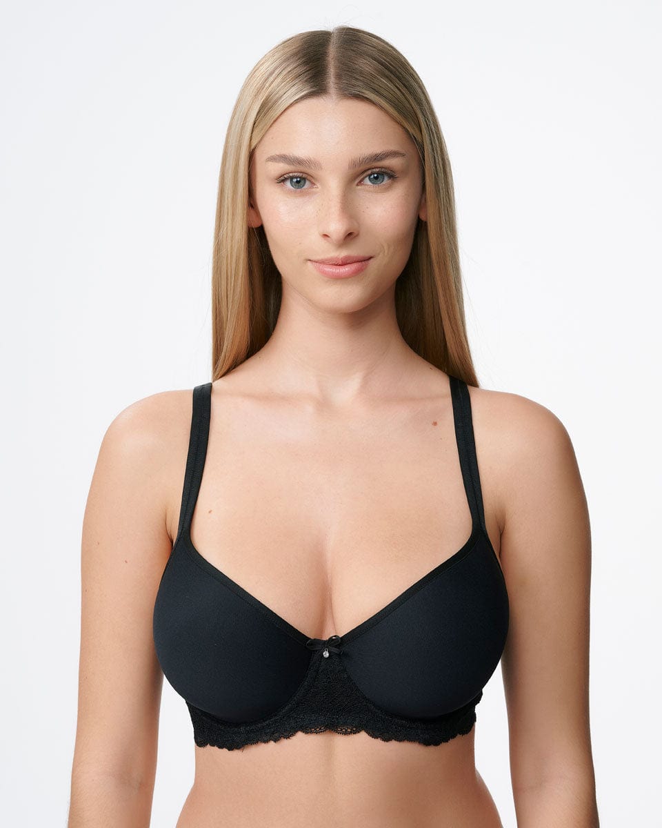 חזיית ספייסר  עם ברזלים בשילוב תחרה - BLACK – תמונה 4