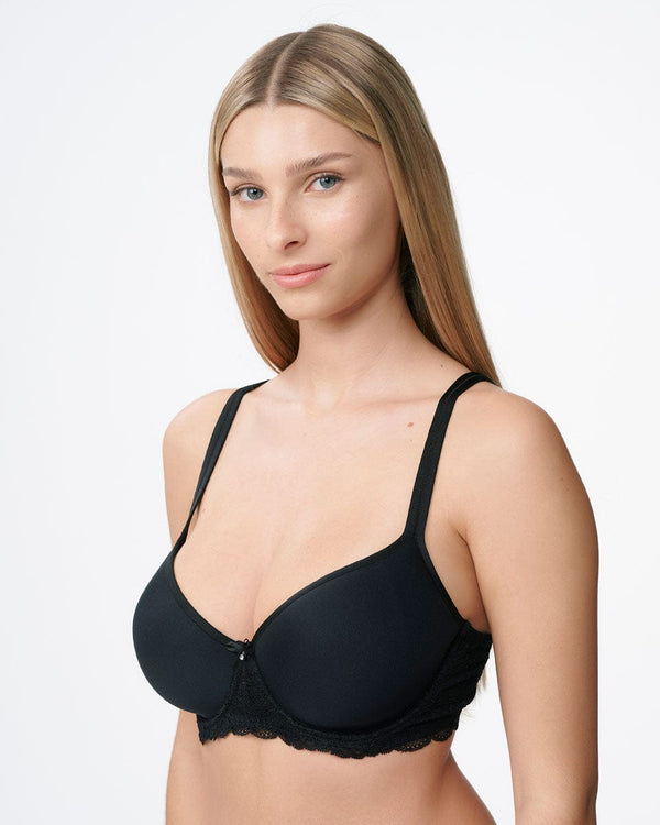 חזיית ספייסר  עם ברזלים בשילוב תחרה - BLACK – תמונה 5