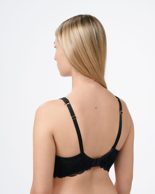 חזיית ספייסר  עם ברזלים בשילוב תחרה - BLACK – תמונה 6