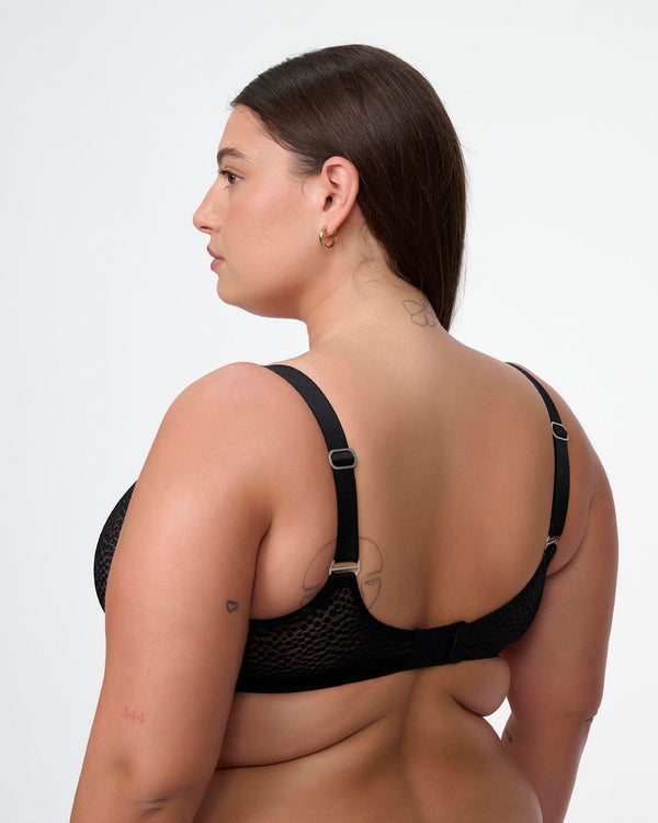 חזיית ללא ריפוד עם ברזלים מבד ג'קארד אלסטי