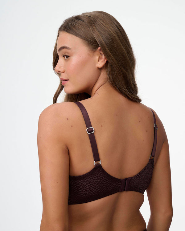 חזיית ללא ריפוד עם ברזלים מבד ג'קארד אלסטי