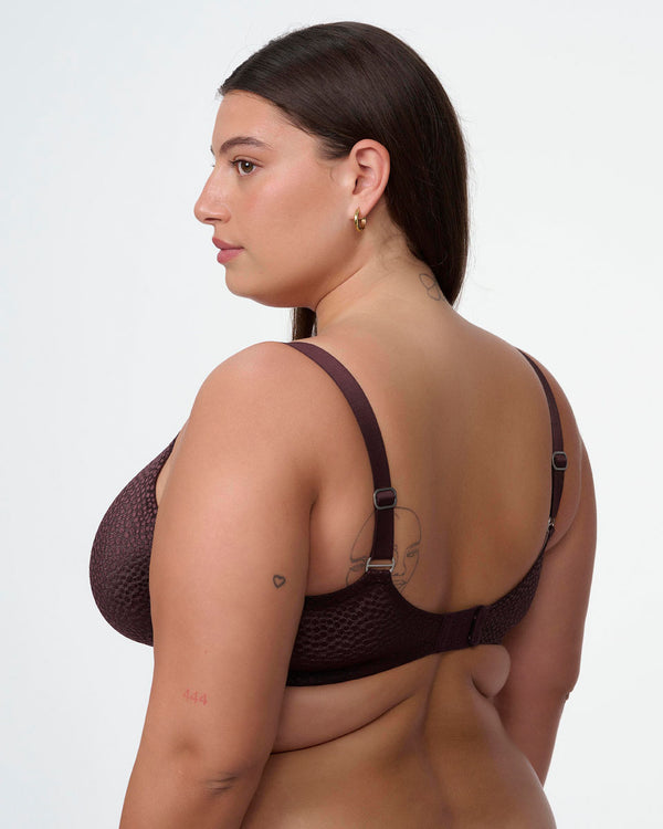 חזיית ללא ריפוד עם ברזלים מבד ג'קארד אלסטי