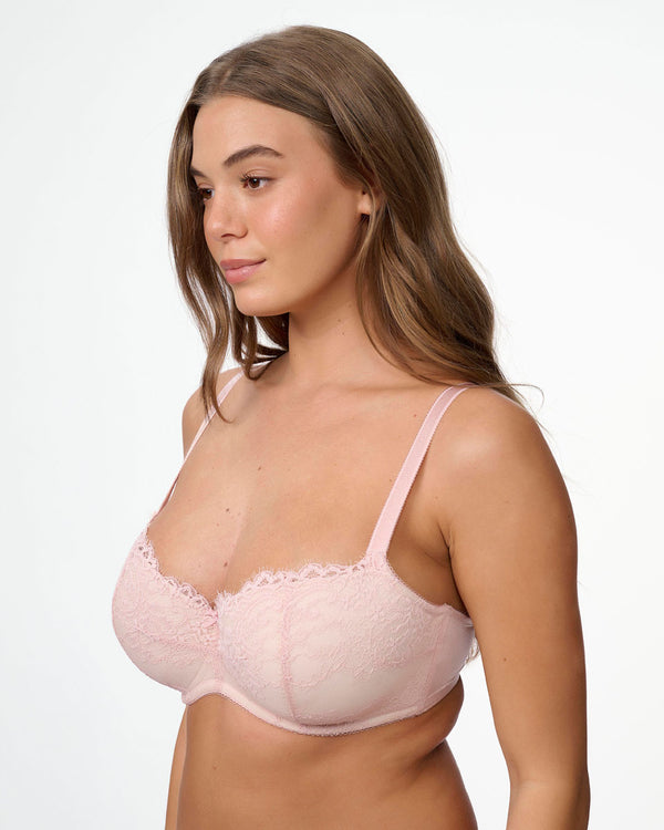 חזייה מרופדת עם ברזלים בגזרת בלקונט מתחרה עשירה - DEEP BLUSH