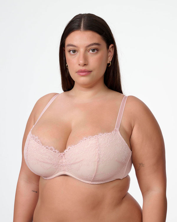 חזייה מרופדת עם ברזלים בגזרת בלקונט מתחרה עשירה - DEEP BLUSH