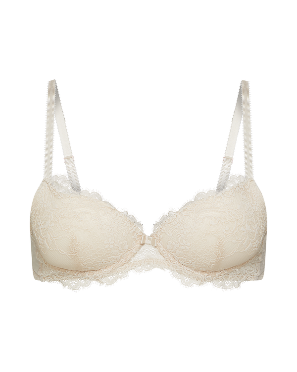 חזיית פוש אפ עם ברזלים מתחרה פרחונית - IVORY