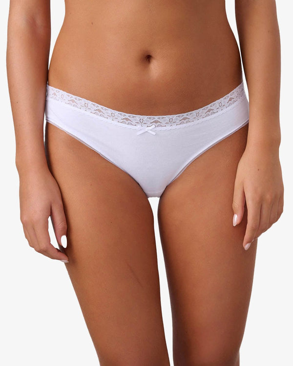 תחתון כותנה ביקיני - WHITE – תמונה 1