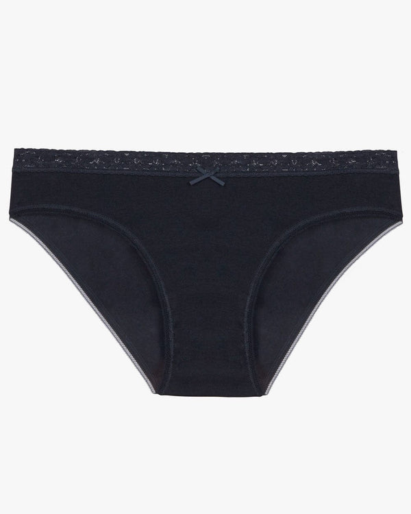 תחתון כותנה ביקיני - BLACK – תמונה 4