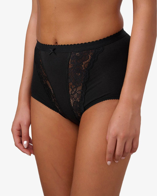 תחתון כותנה מקסי - BLACK – תמונה 2