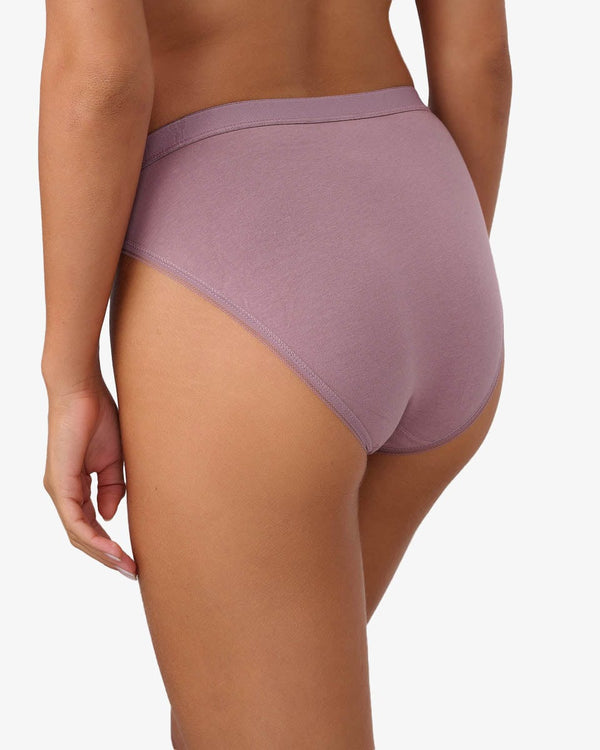 תחתון כותנה ביקיני הי-לג - SMOKED PURPLE – תמונה 3