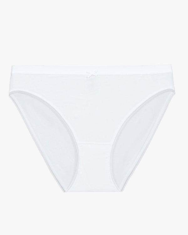 תחתון כותנה ביקיני הי-לג - WHITE – תמונה 4