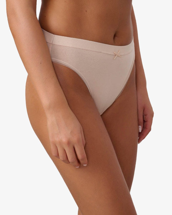תחתון כותנה ביקיני הי-לג - NATURAL – תמונה 2