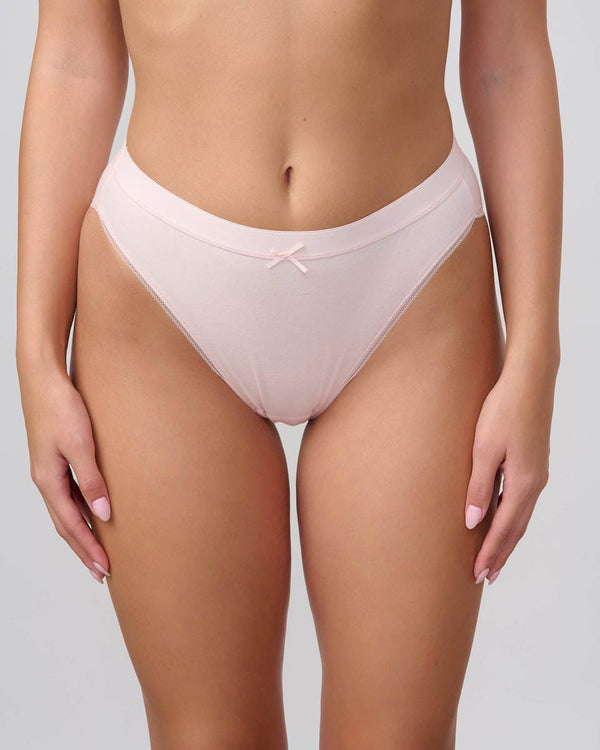 תחתון כותנה ביקיני הי-לג - LIGHT PINK – תמונה 1