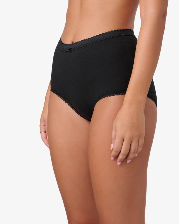 תחתון כותנה מקסי - BLACK – תמונה 2