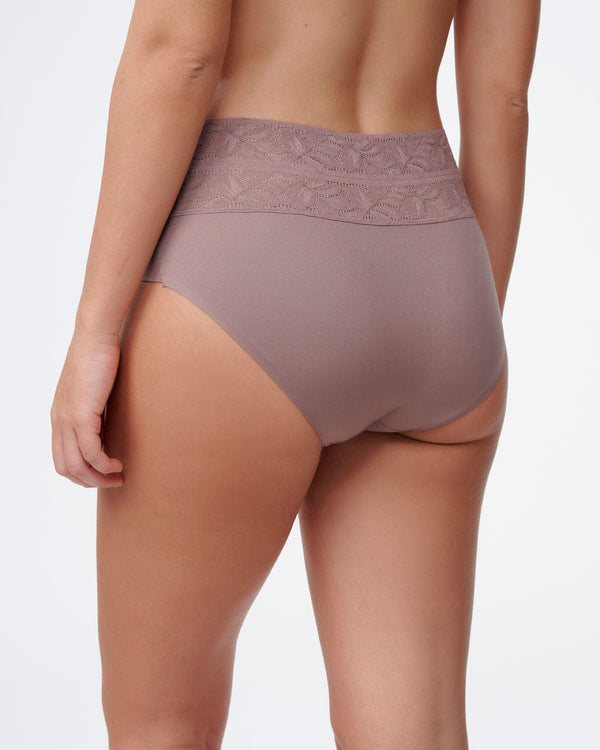 תחתוני מידי Invisible בשילוב תחרה - SMOKED BROWN – תמונה 3