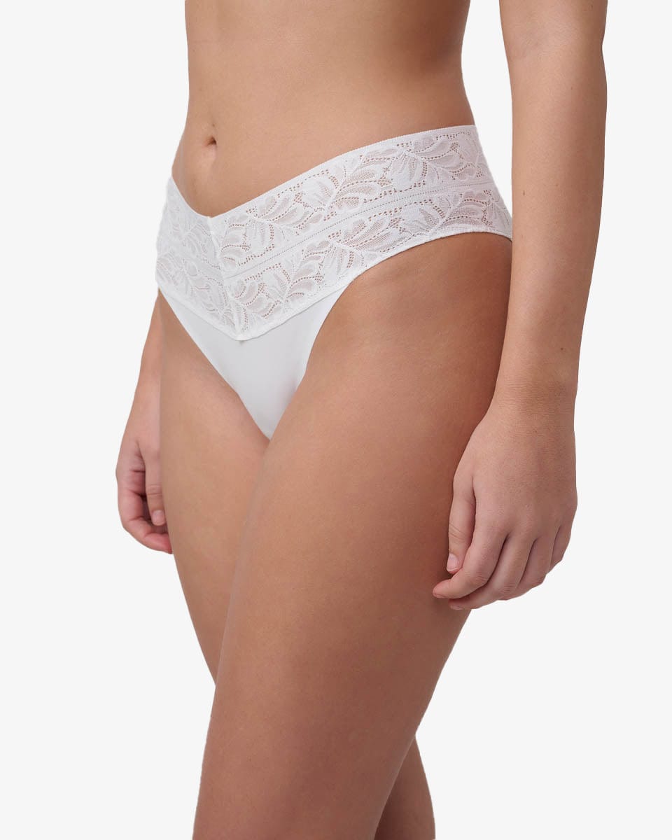 תחתוני ביקיני Invisible בשילוב תחרה - LIGHT IVORY – תמונה 2