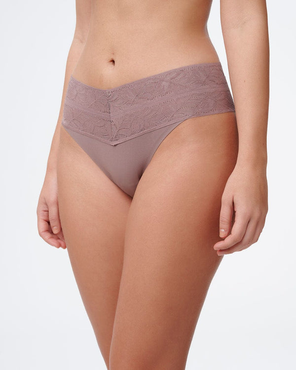 תחתוני ביקיני Invisible בשילוב תחרה - SMOKED BROWN – תמונה 3