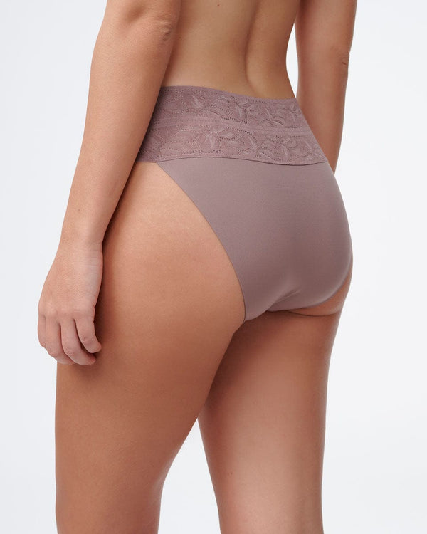 תחתוני ביקיני Invisible בשילוב תחרה - SMOKED BROWN – תמונה 4