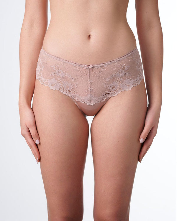 תחתון  מיקרופייבר חוטיני בשילוב תחרה - DEEP BLUSH – תמונה 1