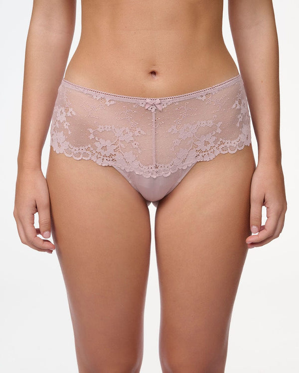 תחתון  מיקרופייבר חוטיני בשילוב תחרה - LIGHT PURPLE – תמונה 1