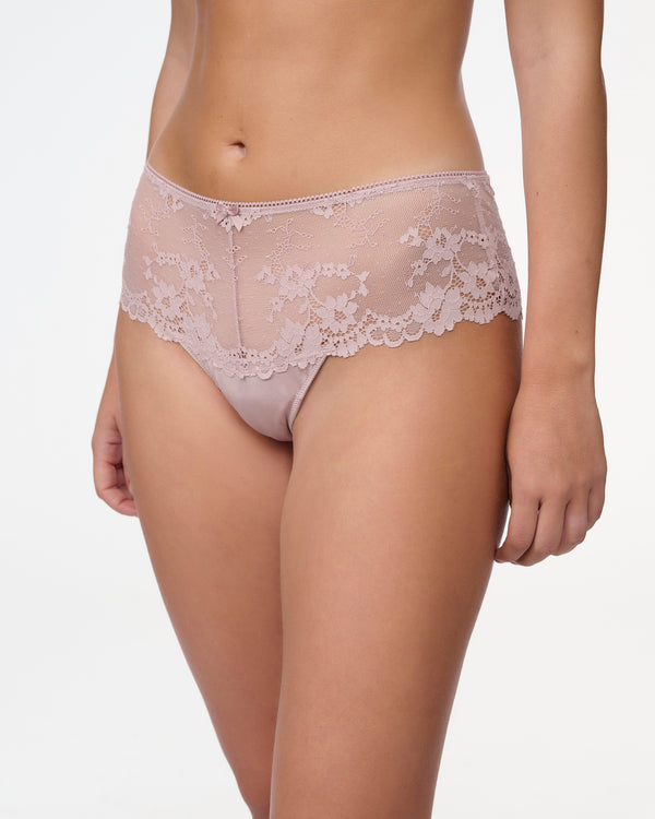 תחתון  מיקרופייבר חוטיני בשילוב תחרה - LIGHT PURPLE – תמונה 3