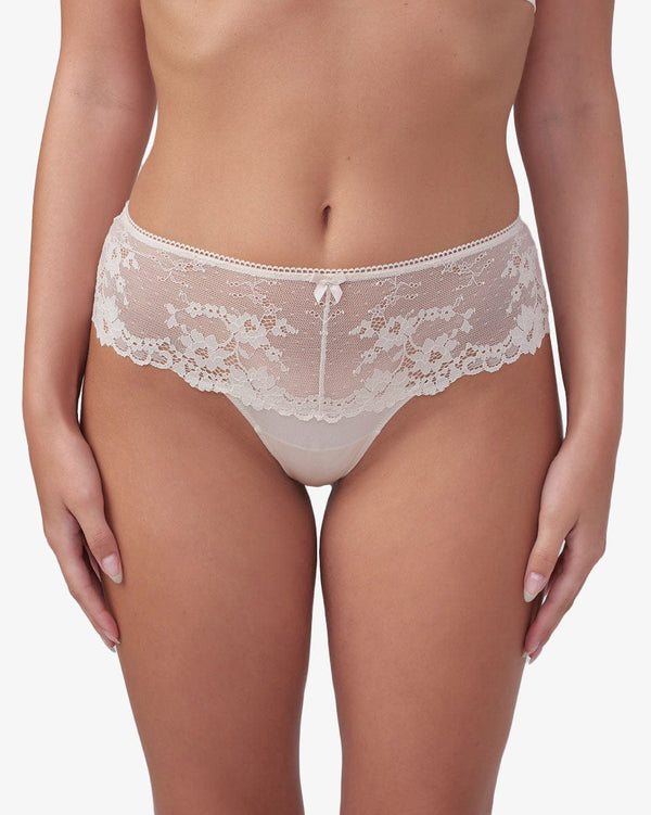 תחתון  מיקרופייבר חוטיני בשילוב תחרה - NATURAL – תמונה 1