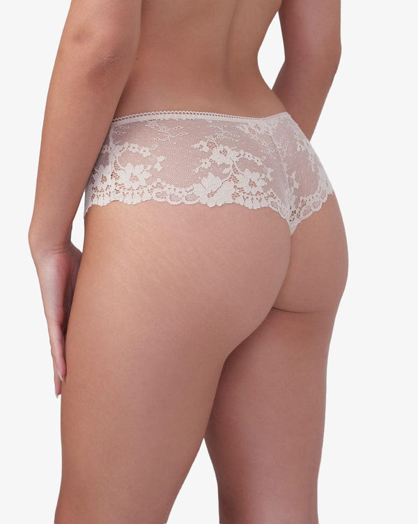 תחתון  מיקרופייבר חוטיני בשילוב תחרה - NATURAL – תמונה 3