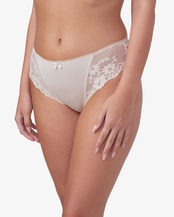 תחתון מיקרופייבר ביקיני  בשילוב תחרה - NATURAL – תמונה 2