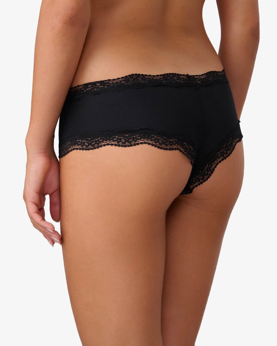 תחתון  מיקרופיבר צ'יקי בשילוב תחרה - BLACK – תמונה 3