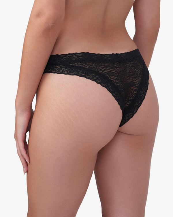 תחתון ברזילאי תחרה - BLACK – תמונה 3