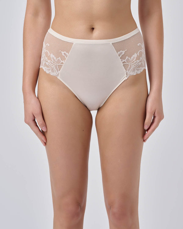 תחתון מידי מיקרו  משולב תחרה - IVORY – תמונה 1