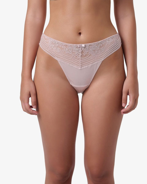 תחתון חוטיני מיקרו  סרט תחרה ישר - POWDER – תמונה 1