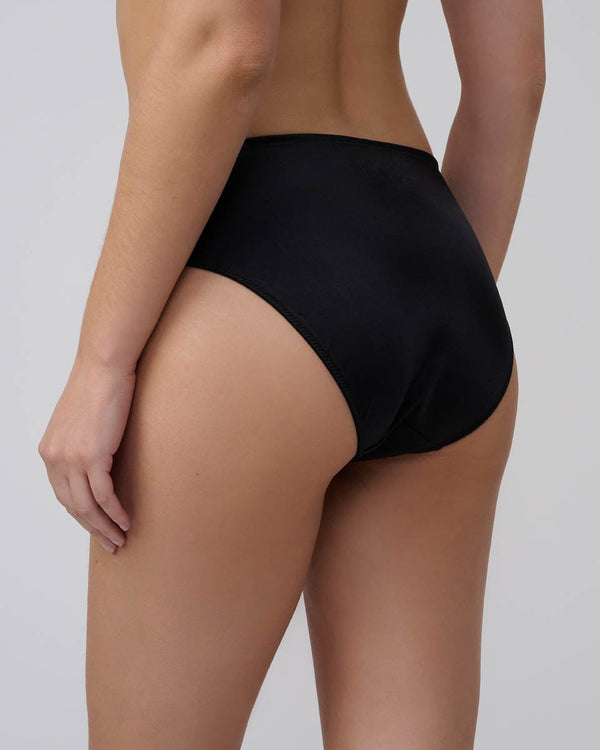 תחתון ביקיני מיקרו  סרט תחרה ישר - BLACK – תמונה 3