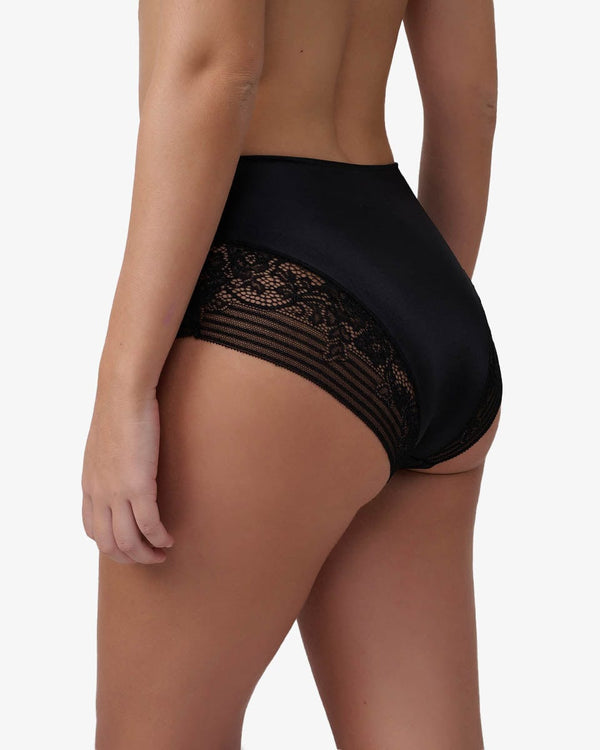 תחתון מידי מיקרו  סרט תחרה ישר - BLACK – תמונה 3