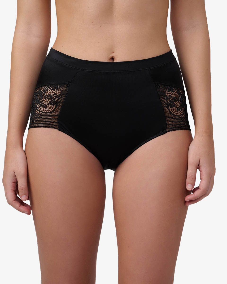 תחתון מקסי  סרט תחרה ישר - BLACK – תמונה 1