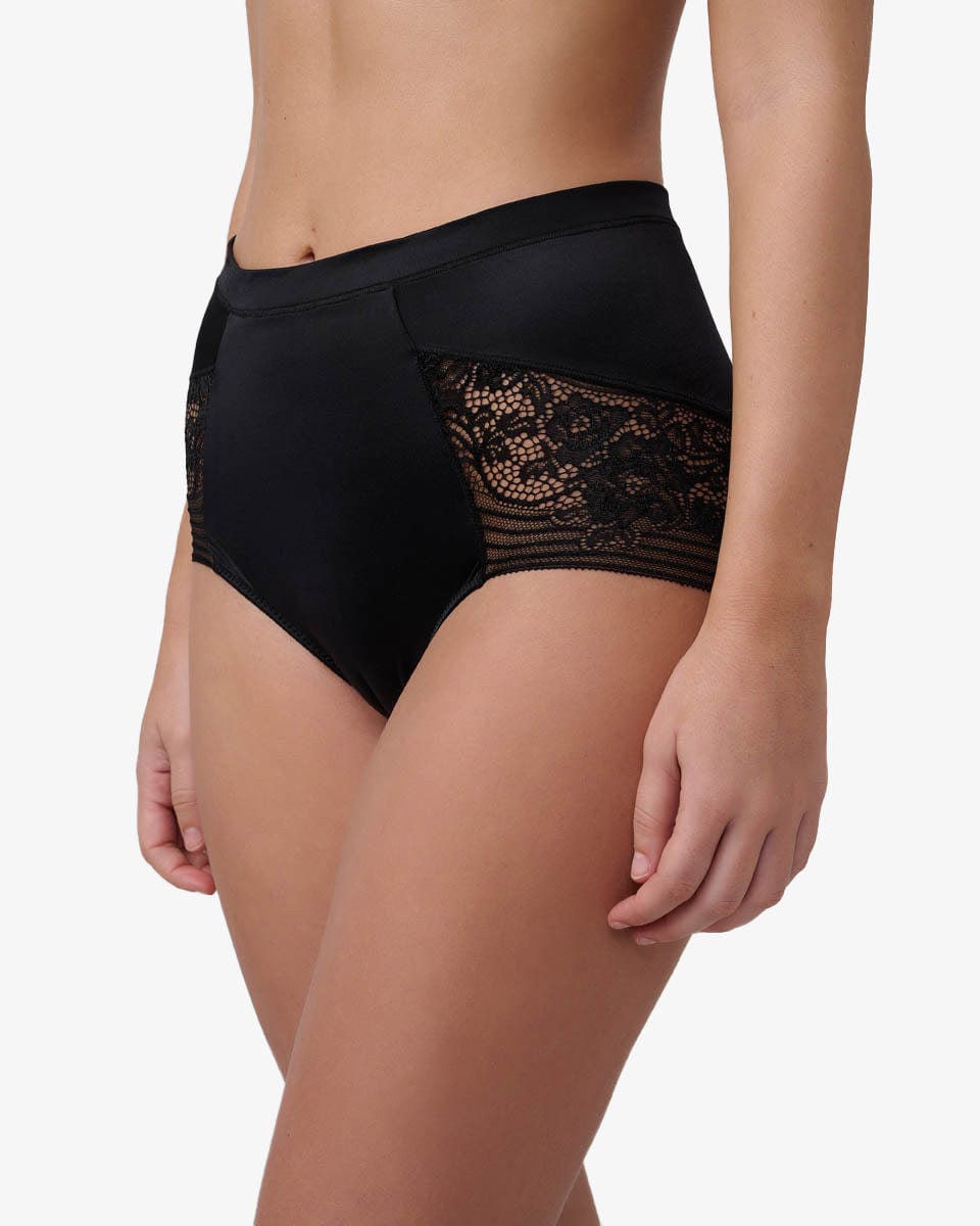 תחתון מקסי  סרט תחרה ישר - BLACK – תמונה 2