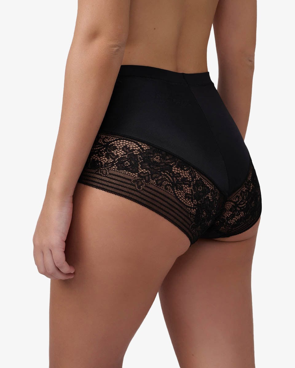 תחתון מקסי  סרט תחרה ישר - BLACK – תמונה 3