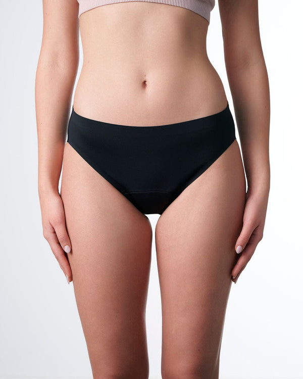 תחתון מחזור ביקיני מיקרופייבר ספיגה בינונית - BLACK – תמונה 1